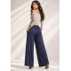 Calça Pantalona Inhambuxintã Malha Azul Marinho