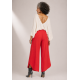 Calça Pantacourt Garatéa Transpassada Risca de Giz Vermelho