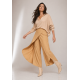 Calça Pantacourt Garatéa Transpassada Risca de Giz Dourado Buriti