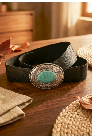 CINTO ELÁSTICO FIVELA AZUL PRETO