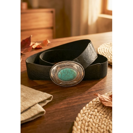 CINTO ELÁSTICO FIVELA AZUL PRETO