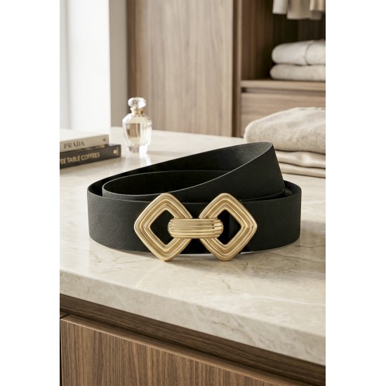 Cinto de Elástico Fivela de Encaixe Dourado Ixé