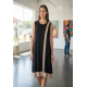 Vestido Midi Plus Linha Areia Preto