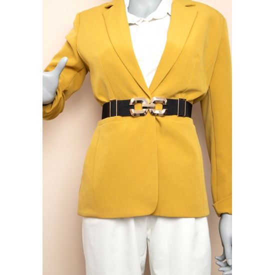 Cinto de Elástico Fivela de Encaixe Dourado Beruri