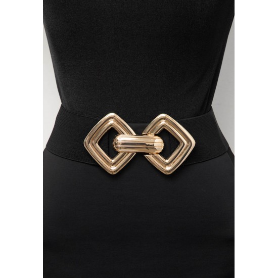 Cinto de Elástico Fivela de Encaixe Dourado Ixé