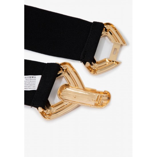 Cinto de Elástico Fivela de Encaixe Dourado Ixé