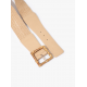 Cinto De Palha Clara Com Elástico Inspiração Fivela Bambu