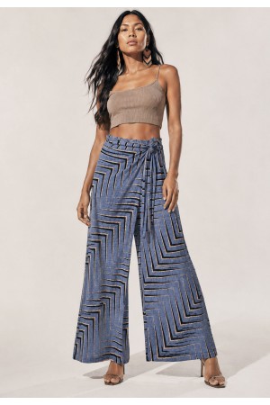 Calça Transpasse Nadi Pantalona Estampa Murici