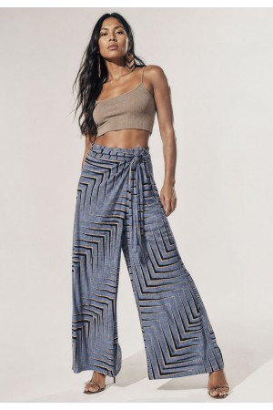 Calça Transpasse Nadi Pantalona Estampa Murici
