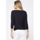 Blusa Morcego Ampla Manga 3/4 Preta