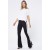 Calça Flare Malha Detalhe Preta e Branco