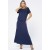 Vestido Longo Morcego Malha Azul Marinho