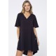 Vestido Curto Pataxô Viscose Mullet Decote V Preto