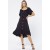 Vestido Curto Viscose Mullet com Botão Ombro a Ombro Amplo Preto