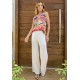 Calça Pantalona Inhambuxintã Malha Reta Branco