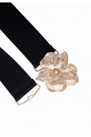 CINTO COM ELASTICO PRETO COM FLOR