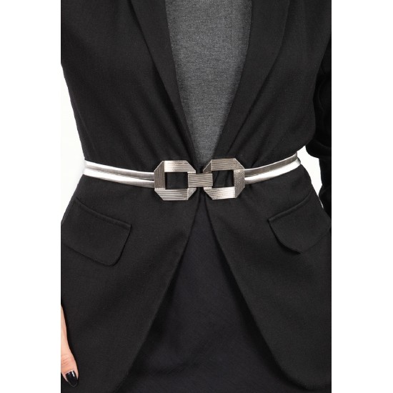 CINTO DE MOLA DUPLA PRATEADA