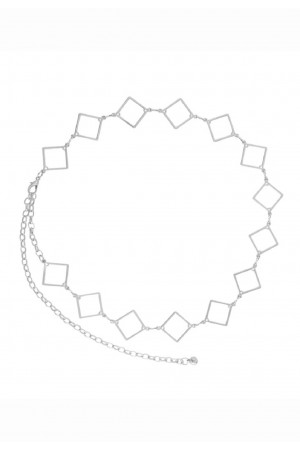 CINTO CORRENTE QUADRADA PRATEADA