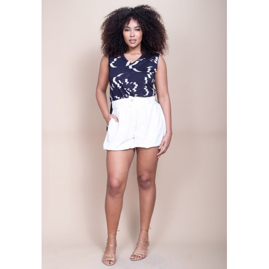 Blusa Regata Malha Fibra De Bambu Estampa Maria