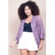 Kimono Ponto Tricot Manga Ampla Rosé