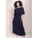 Vestido Midi Viscose Ciganinha com Lapela Preto