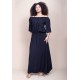 Vestido Midi Viscose Ciganinha com Lapela Preto