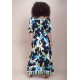 Vestido Midi Viscose Ciganinha com Lapela Estampa Jardim Noturno
