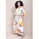 Vestido Midi Viscose Ciganinha com Lapela Estampa Aurora Suave