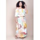 Vestido Midi Viscose Ciganinha com Lapela Estampa Aurora Suave