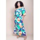 Vestido Midi Viscose Ciganinha com Lapela Estampa Brisa do Mar