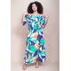Vestido Midi Viscose Ciganinha com Lapela Estampa Brisa do Mar