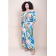 Vestido Midi Viscose Ciganinha com Lapela Estampa Brisa Botânica