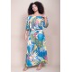 Vestido Midi Viscose Ciganinha com Lapela Estampa Brisa Botânica