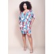 Vestido Curto Plano Morcego Estampa Floresce
