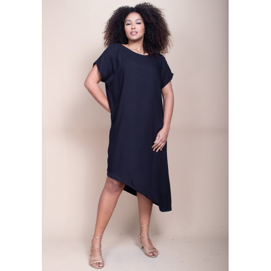 Vestido Midi Plano Preto