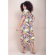 Vestido Midi Plano Estampa Cores Vibrantes