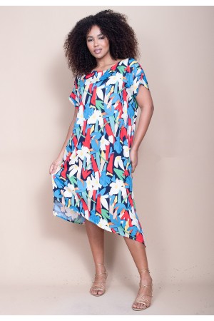 Vestido Midi Plano Estampa Floresce