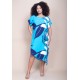 Vestido Midi Plano Estampa Imbé Blue