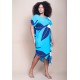 Vestido Midi Plano Estampa Imbé Blue
