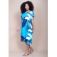 Vestido Midi Plano Estampa Imbé Blue