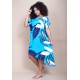 Vestido Midi Plano Estampa Imbé Blue