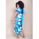 Vestido Midi Plano Estampa Imbé Blue