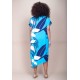 Vestido Midi Plano Estampa Imbé Blue