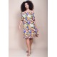Vestido Curto Mullet Ombro a Ombro Estampa Cores Vibrantes