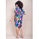 Vestido Curto Plano Morcego Estampa Aurora Urbana