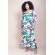 Vestido Midi Abapã Plano com Bolso Estampa Encanto Botânico