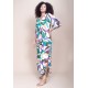 Vestido Midi Abapã Plano com Bolso Estampa Encanto Botânico