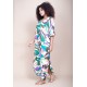 Vestido Midi Abapã Plano com Bolso Estampa Encanto Botânico