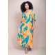 Vestido Midi Abapã Plano com Bolso Estampa Aurora Botânica