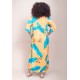 Vestido Midi Abapã Plano com Bolso Estampa Aurora Botânica